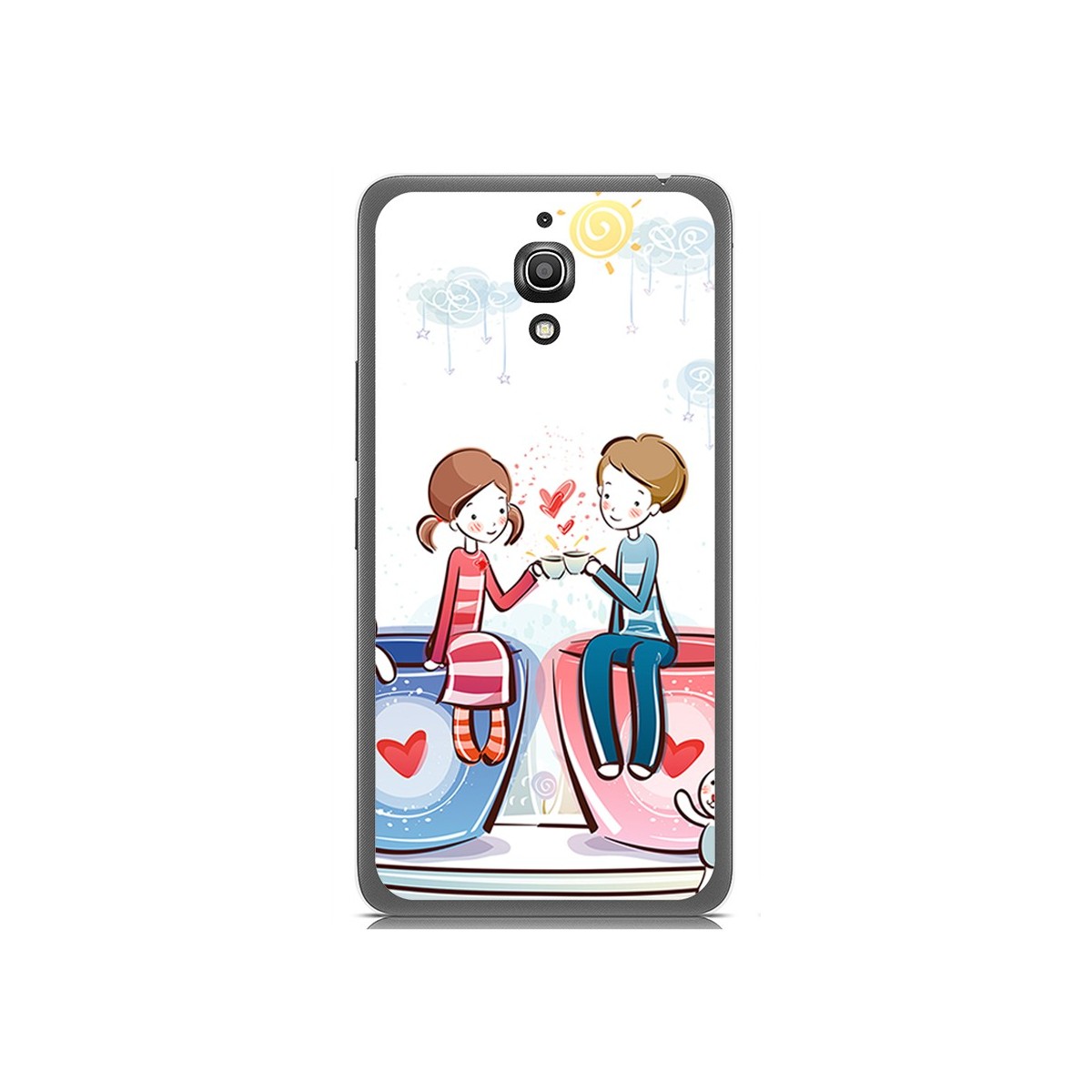 Funda Gel Tpu para Alcatel A2 Xl Diseño Cafe Dibujos