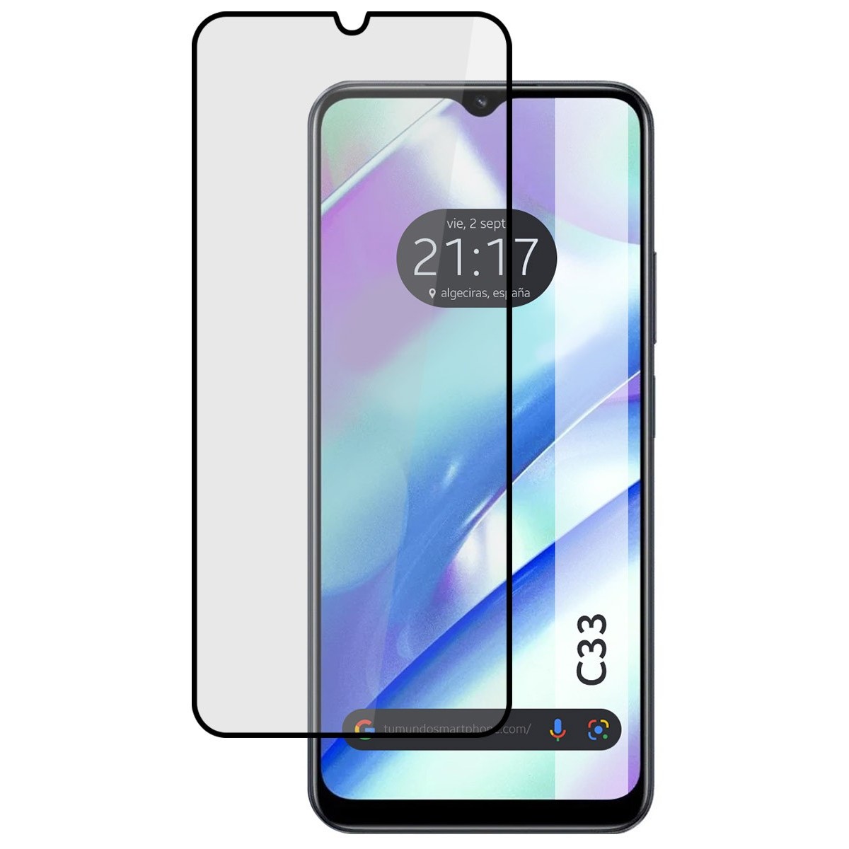Protector Cristal Templado Completo 5D Full Glue Negro para Realme C33 Vidrio