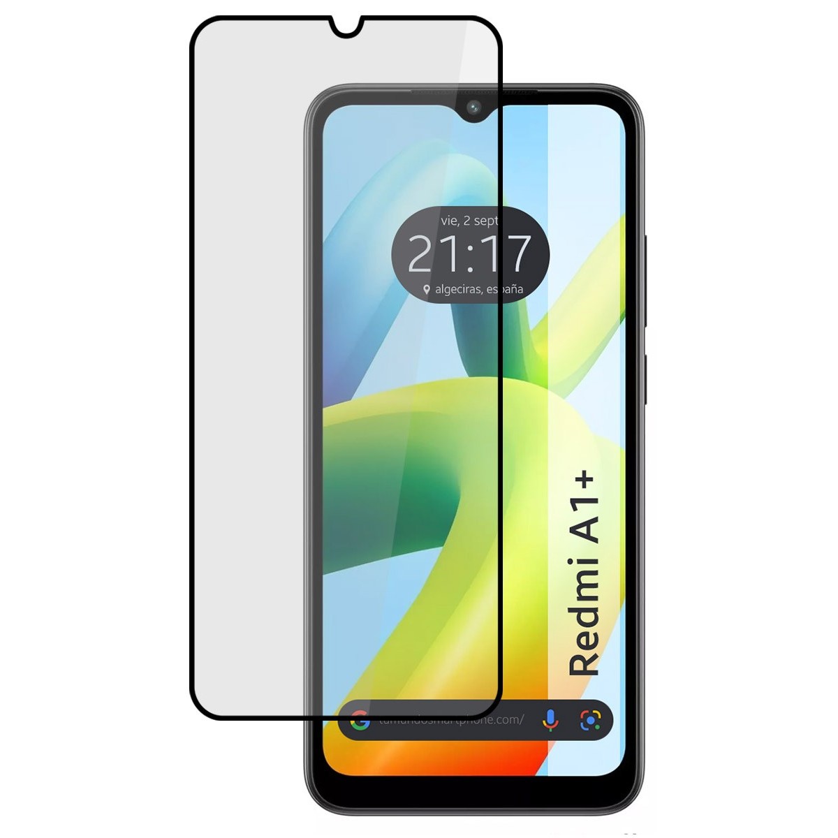 Protector Cristal Templado Completo 5D Full Glue Negro para Xiaomi Redmi A1 Plus Vidrio