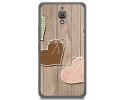 Funda Gel Tpu para Alcatel A2 Xl Diseño Corazones Madera Dibujos