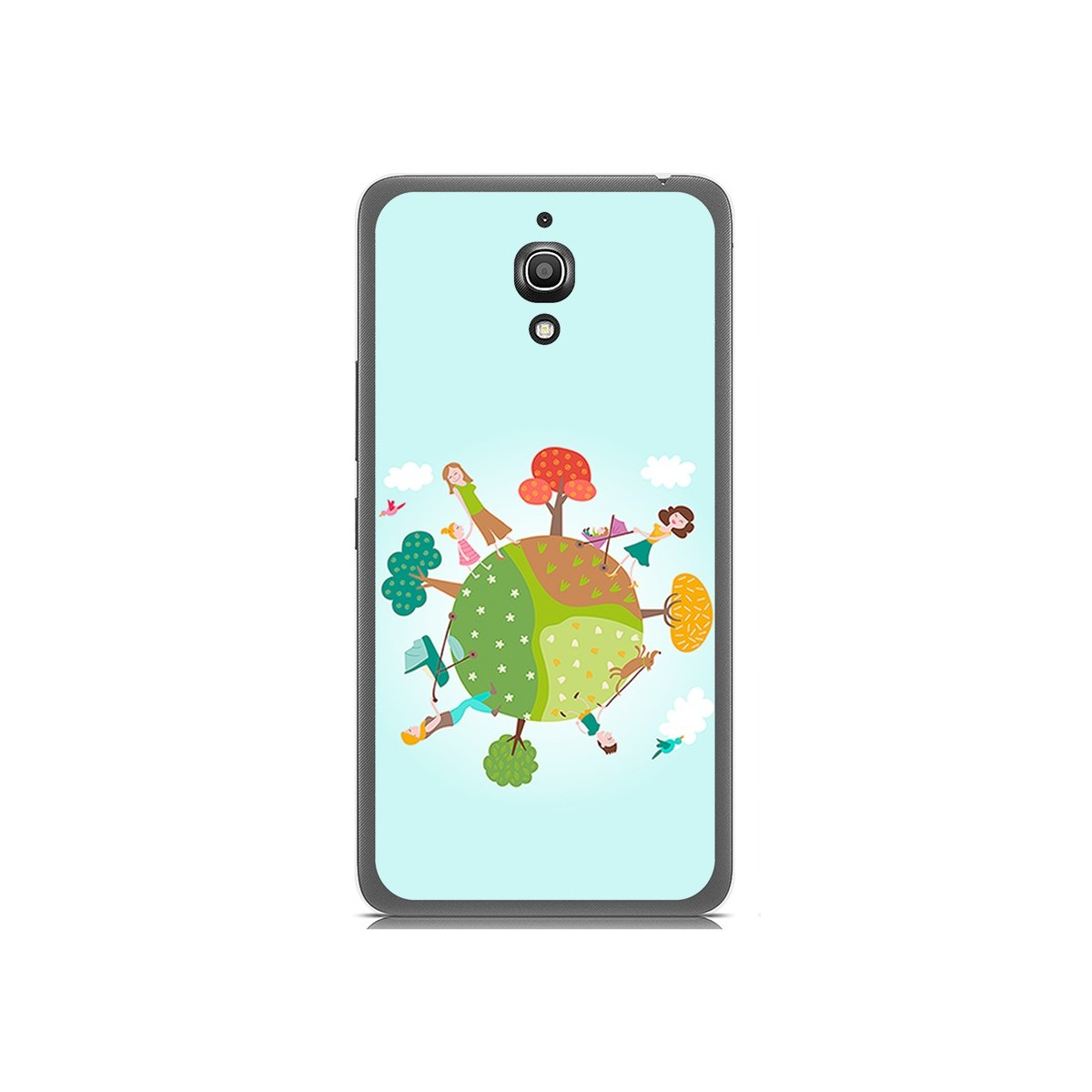 Funda Gel Tpu para Alcatel A2 Xl Diseño Familia Dibujos