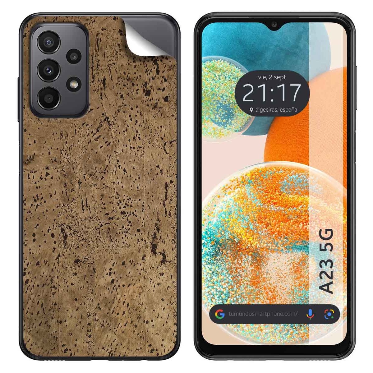 Pegatina Vinilo Autoadhesiva Textura Corcho para Samsung Galaxy A23 5G