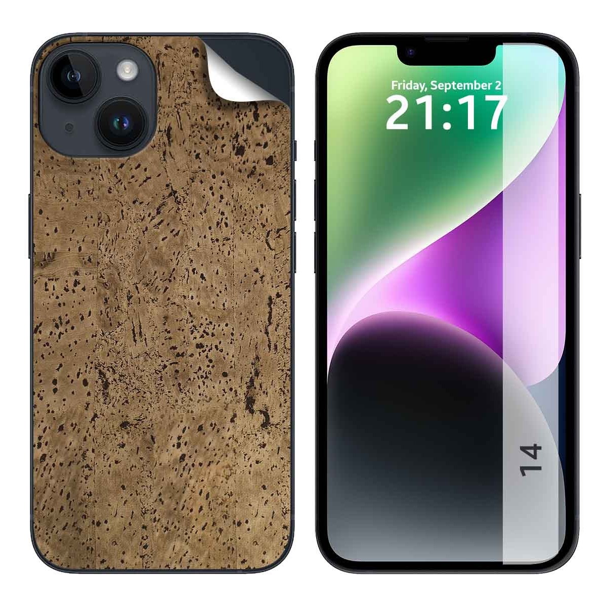 Pegatina Vinilo Autoadhesiva Textura Corcho para iPhone 14 (6.1)