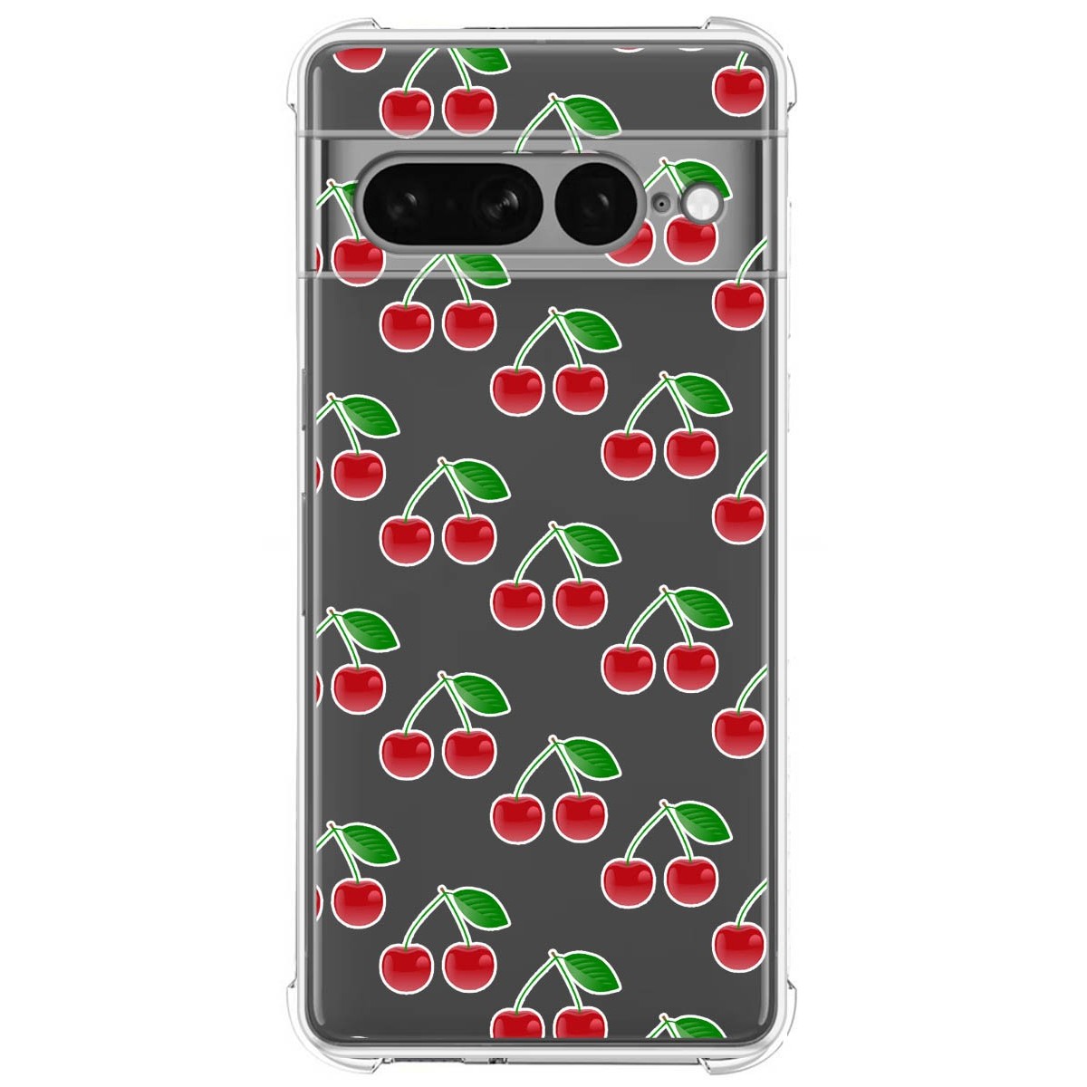 Funda Silicona Antigolpes para Google Pixel 7 Pro 5G diseño Cerezas Dibujos