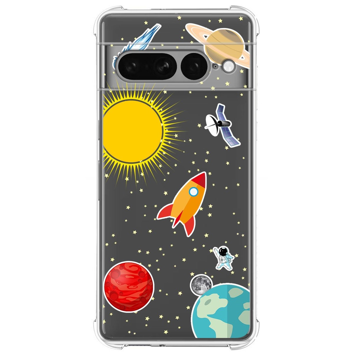 Funda Silicona Antigolpes para Google Pixel 7 Pro 5G diseño Espacio Dibujos