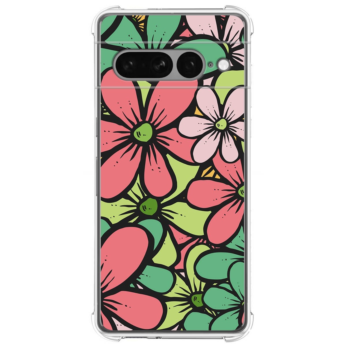 Funda Silicona Antigolpes para Google Pixel 7 Pro 5G diseño Flores 02 Dibujos
