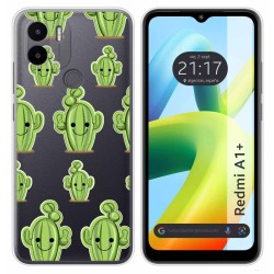 Funda Silicona Transparente para Xiaomi Redmi A1 Plus diseño Cactus Dibujos