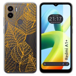 Funda Silicona Transparente para Xiaomi Redmi A1 Plus diseño Hojas Dibujos