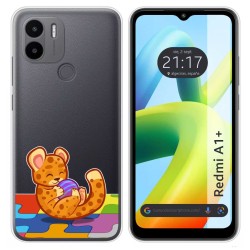 Funda Silicona Transparente para Xiaomi Redmi A1 Plus diseño Leopardo Dibujos