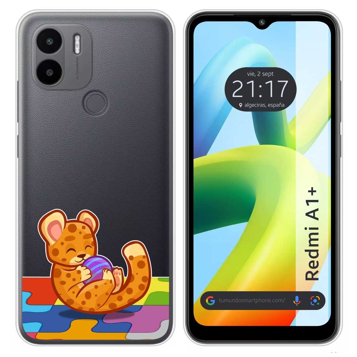 Funda Silicona Transparente para Xiaomi Redmi A1 Plus diseño Leopardo Dibujos