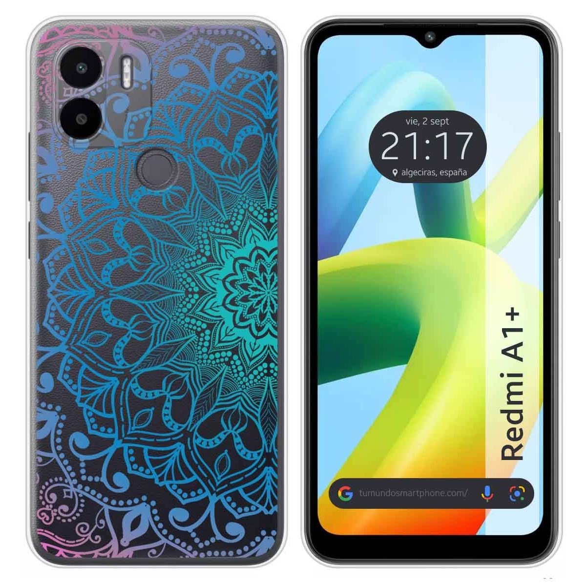 Funda Silicona Transparente para Xiaomi Redmi A1 Plus diseño Mandala Dibujos