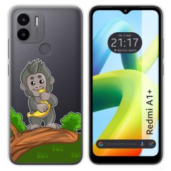 Funda Silicona Transparente para Xiaomi Redmi A1 Plus diseño Mono Dibujos