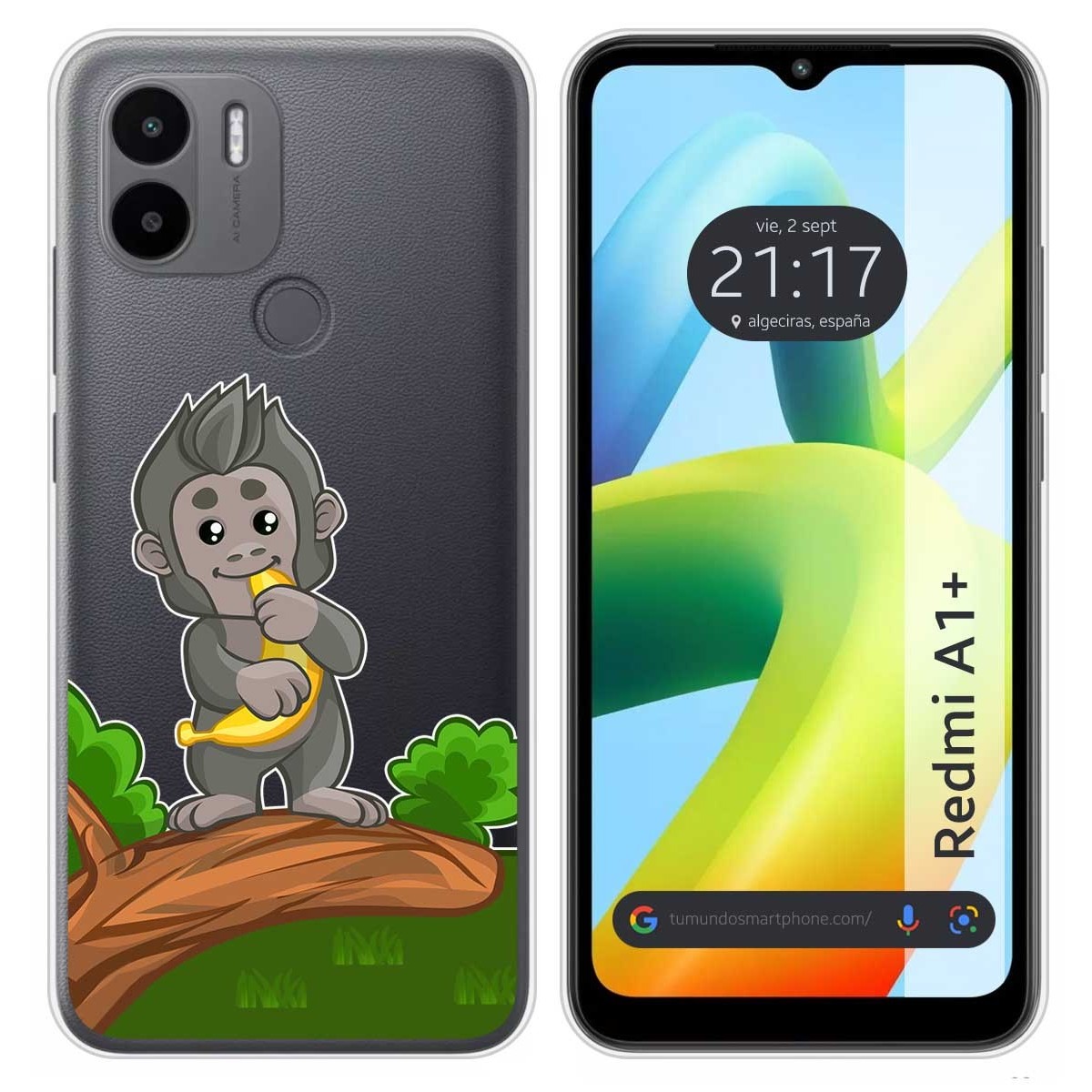 Funda Silicona Transparente para Xiaomi Redmi A1 Plus diseño Mono Dibujos