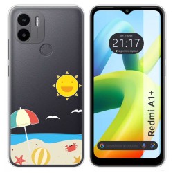 Funda Silicona Transparente para Xiaomi Redmi A1 Plus diseño Playa Dibujos
