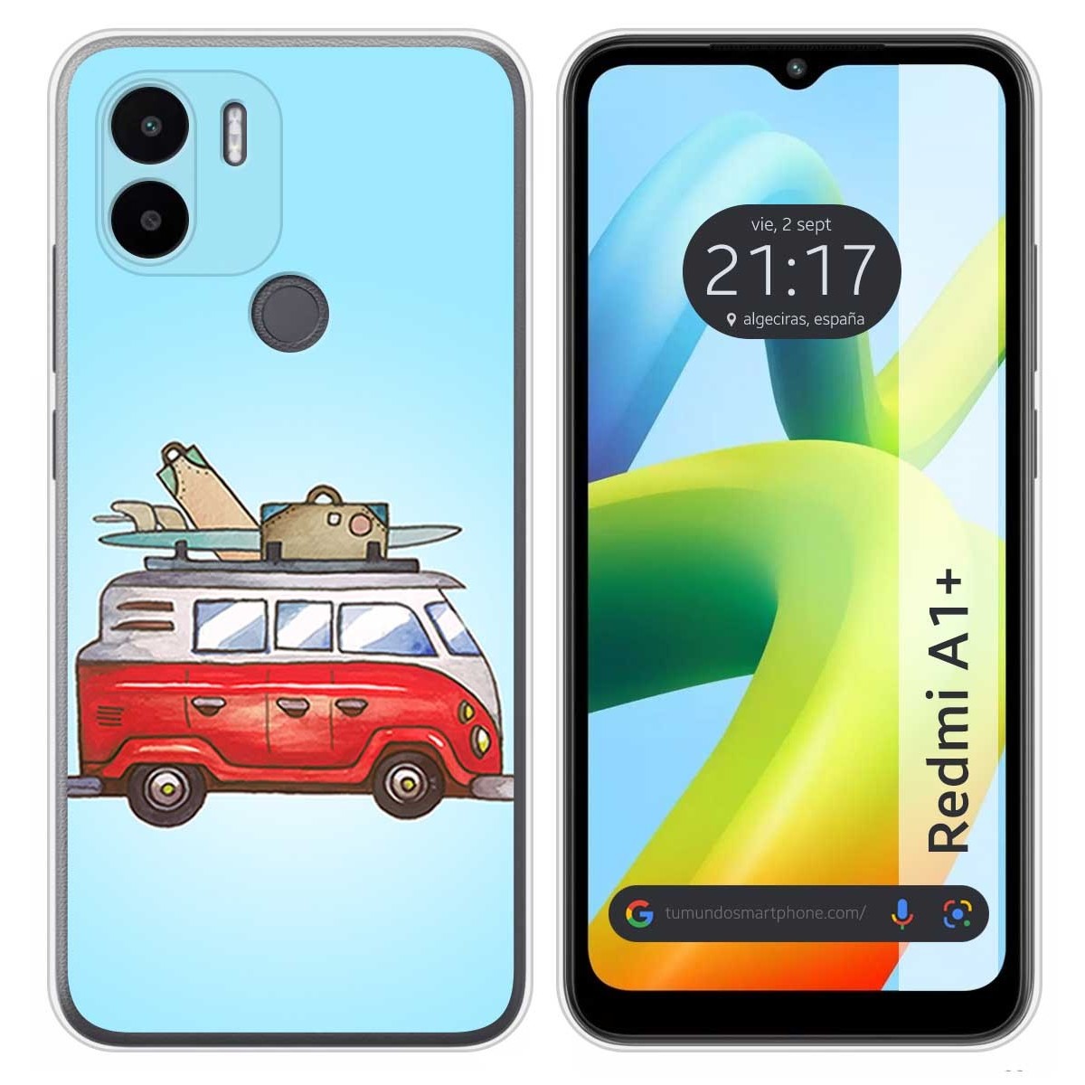 Funda Silicona para Xiaomi Redmi A1 Plus diseño Furgoneta Dibujos