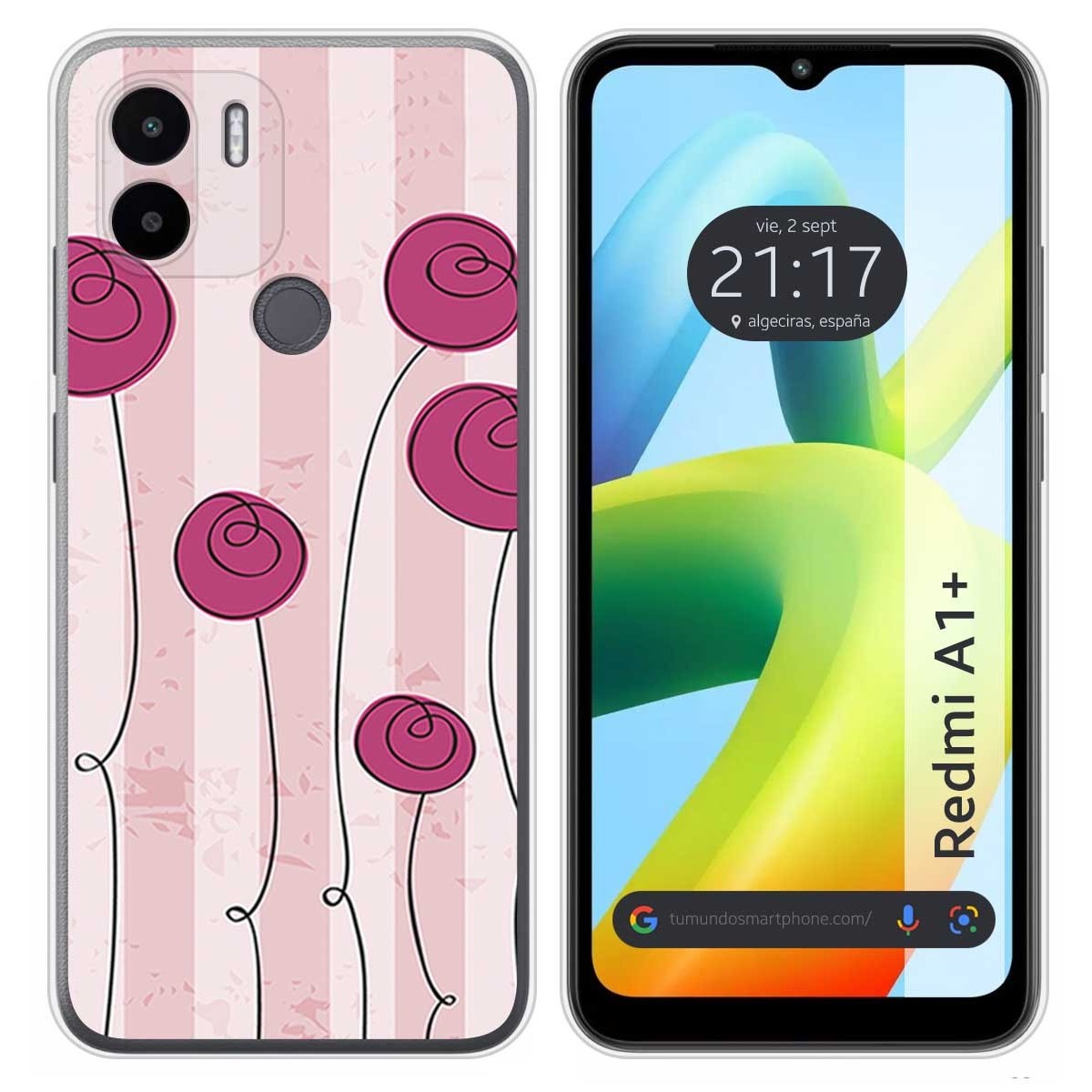Funda Silicona para Xiaomi Redmi A1 Plus diseño Flores Vintage Dibujos