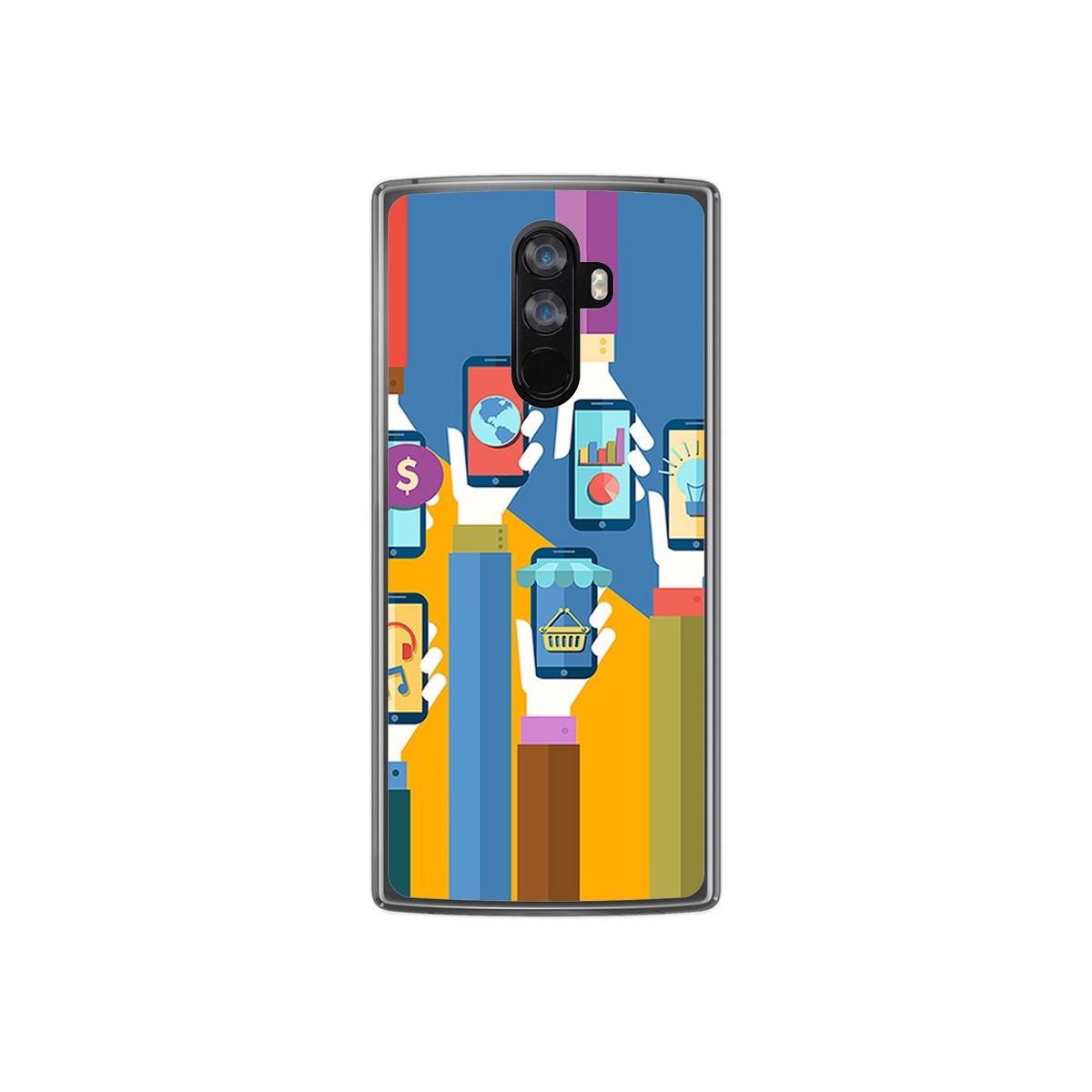 Funda Gel Tpu para Doogee Mix 2 Diseño Apps Dibujos