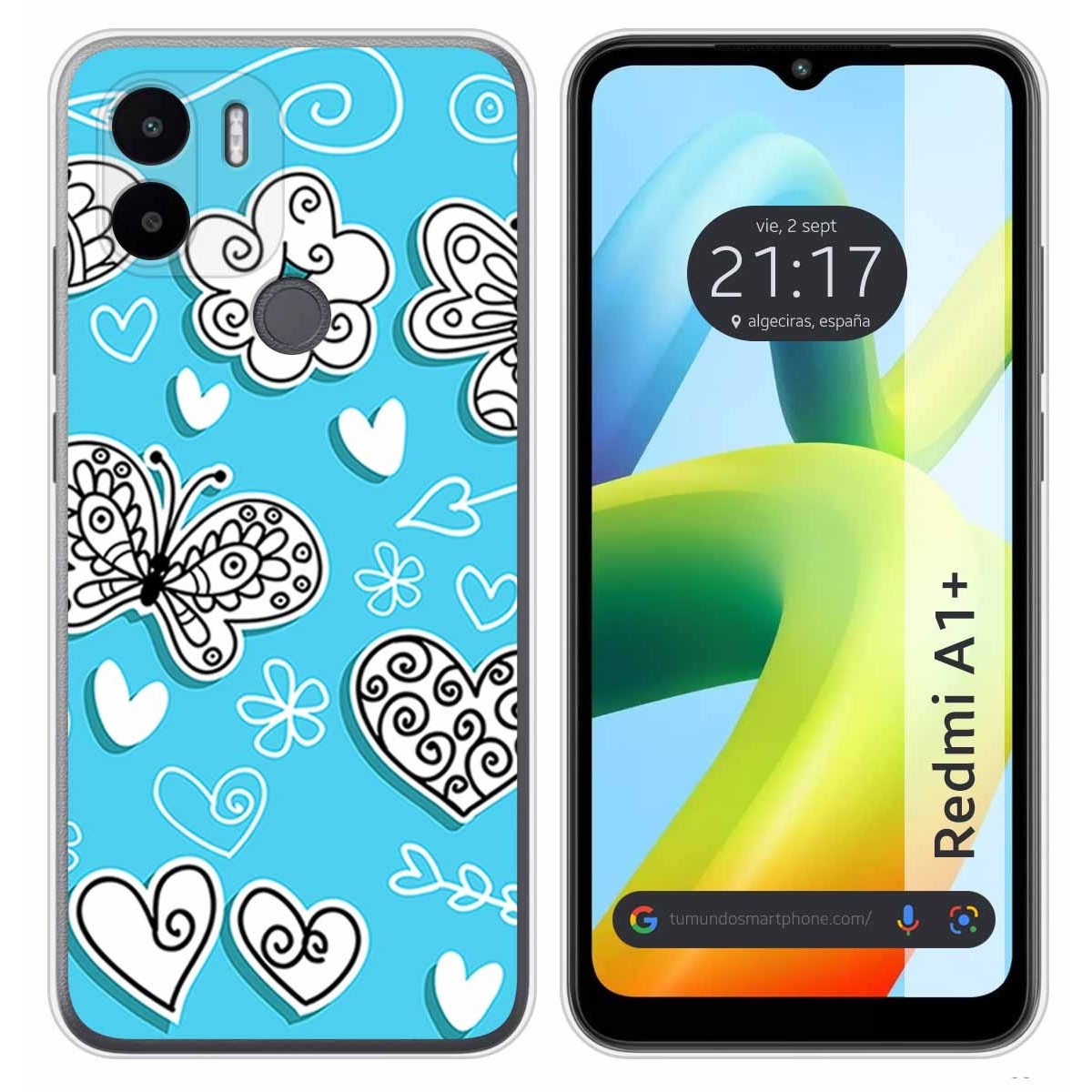 Funda Silicona para Xiaomi Redmi A1 Plus diseño Mariposas Dibujos