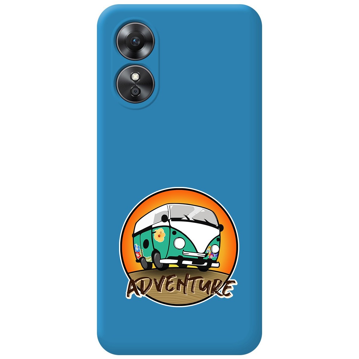 Funda Silicona Líquida Azul para Oppo A17 diseño Adventure Dibujos