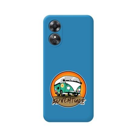 Funda Silicona Líquida Azul para Oppo A17 diseño Adventure Dibujos