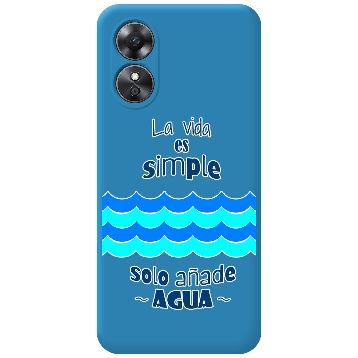 Funda Silicona Líquida Azul para Oppo A17 diseño Agua Dibujos