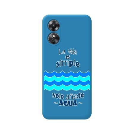 Funda Silicona Líquida Azul para Oppo A17 diseño Agua Dibujos