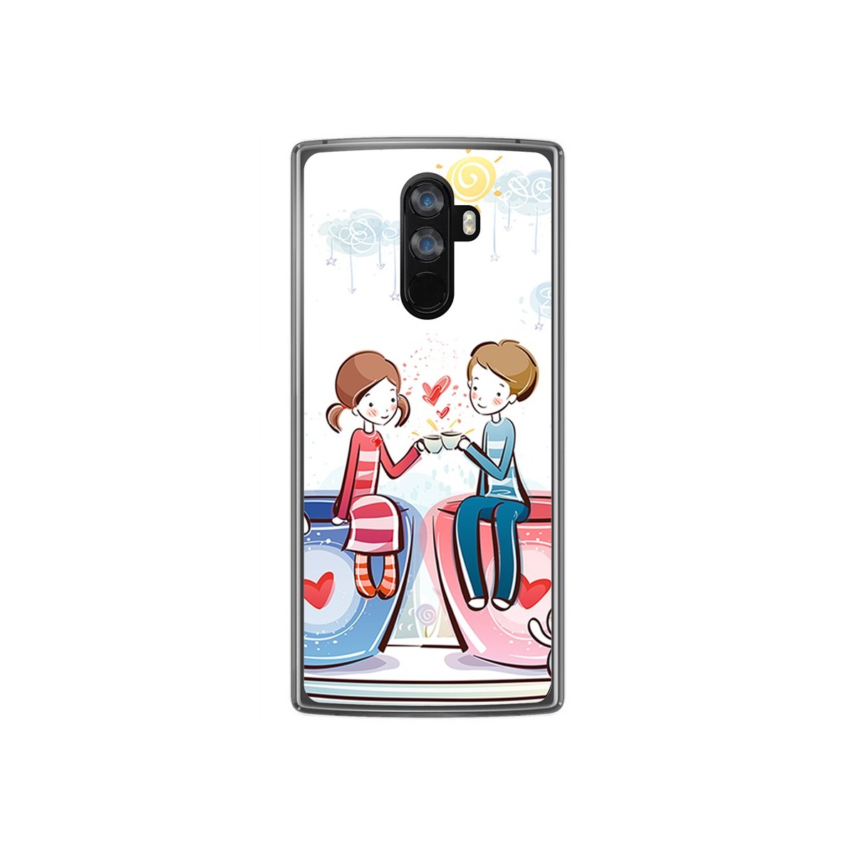 Funda Gel Tpu para Doogee Mix 2 Diseño Cafe Dibujos