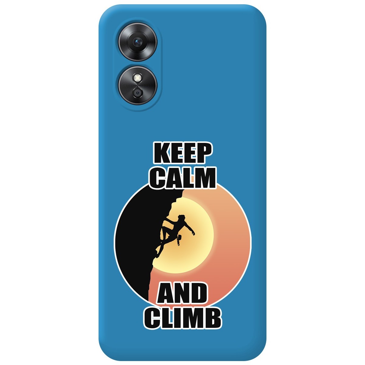 Funda Silicona Líquida Azul para Oppo A17 diseño Mujer Escalada Dibujos