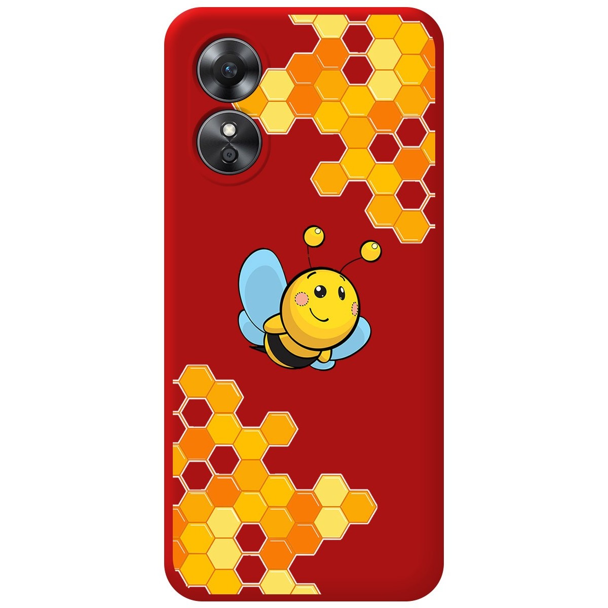 Funda Silicona Líquida Roja para Oppo A17 diseño Abeja Dibujos