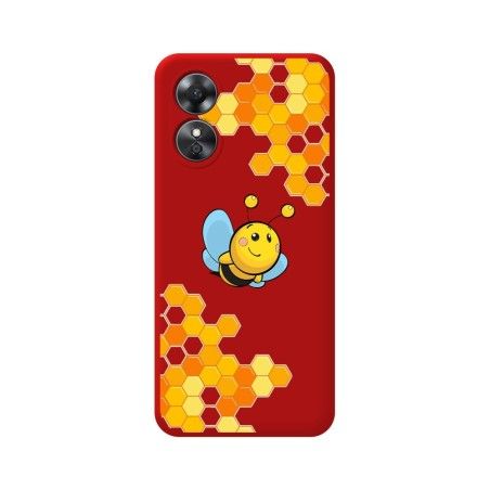 Funda Silicona Líquida Roja para Oppo A17 diseño Abeja Dibujos