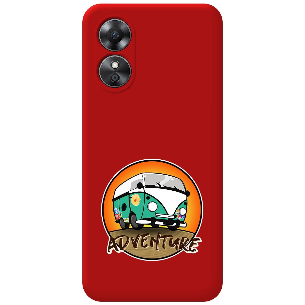 Funda Silicona Líquida Roja para Oppo A17 diseño Adventure Dibujos