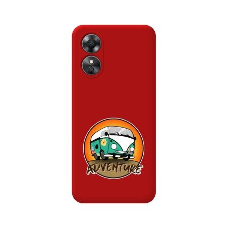 Funda Silicona Líquida Roja para Oppo A17 diseño Adventure Dibujos