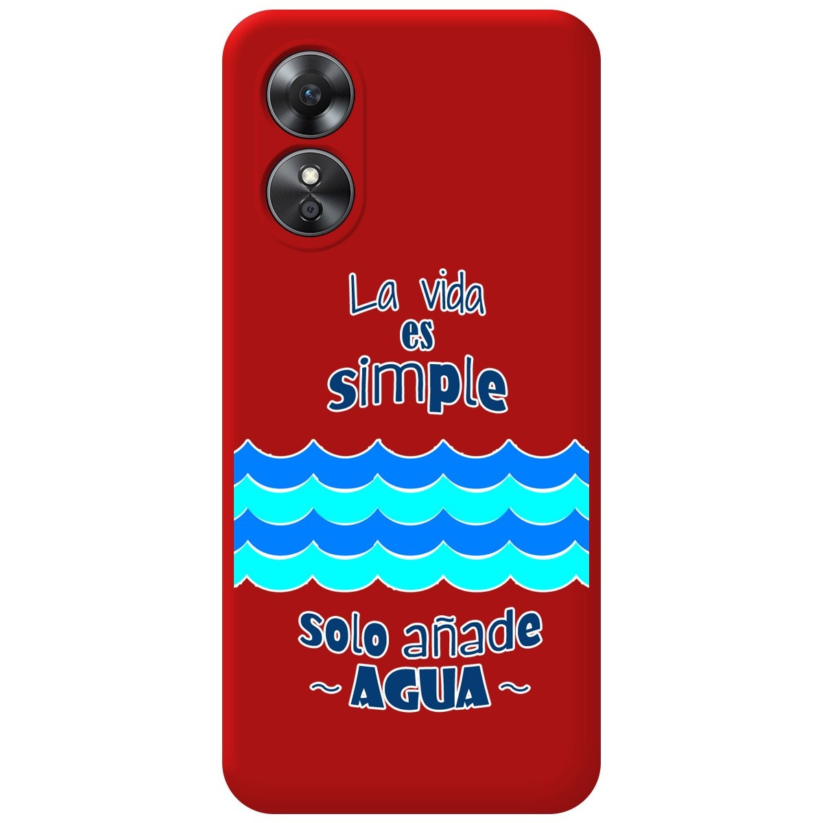 Funda Silicona Líquida Roja para Oppo A17 diseño Agua Dibujos