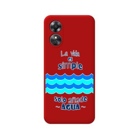 Funda Silicona Líquida Roja para Oppo A17 diseño Agua Dibujos
