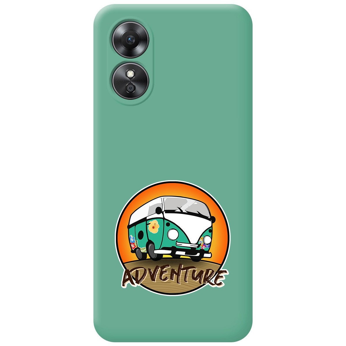 Funda Silicona Líquida Verde para Oppo A17 diseño Adventure Dibujos