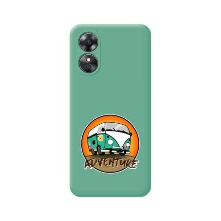 Funda Silicona Líquida Verde para Oppo A17 diseño Adventure Dibujos