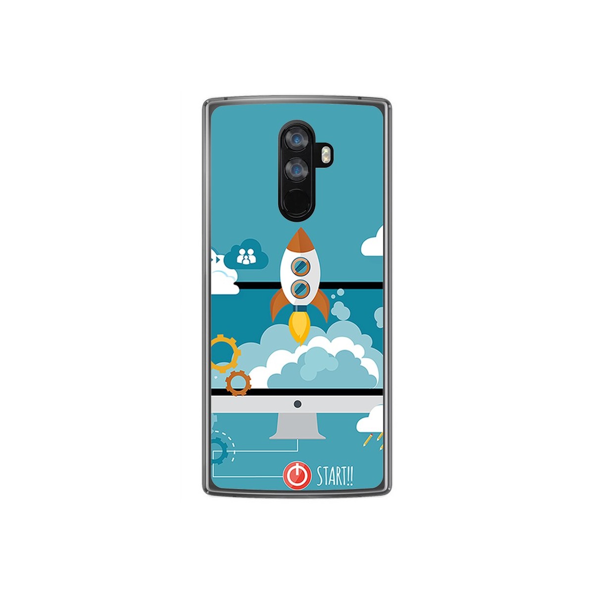 Funda Gel Tpu para Doogee Mix 2 Diseño Cohete Dibujos