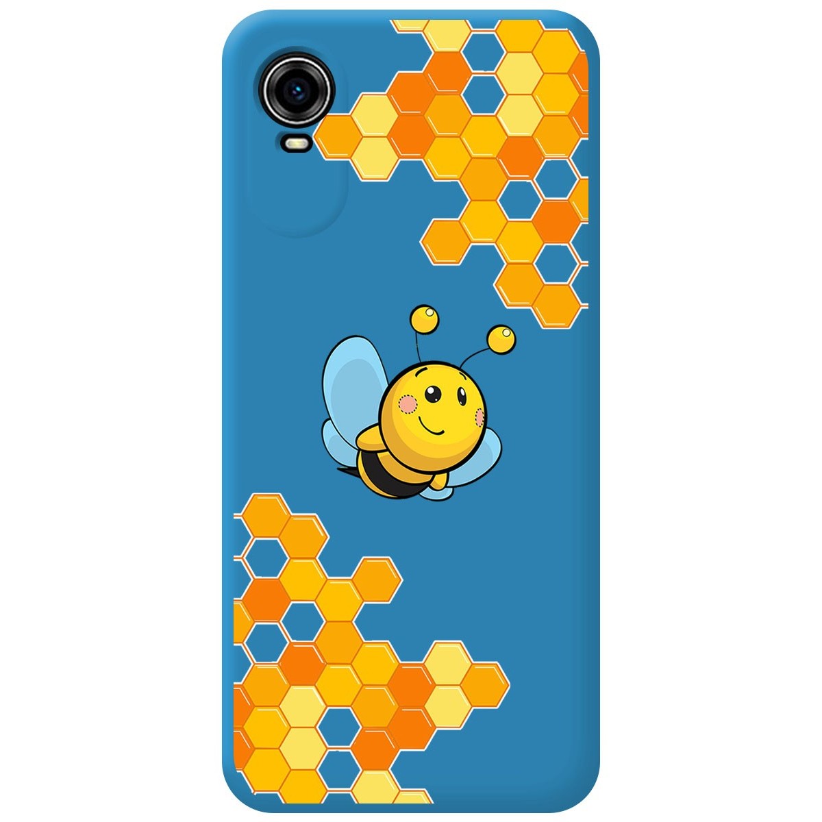 Funda Silicona Líquida Azul para ZTE Blade A31 Plus diseño Abeja Dibujos