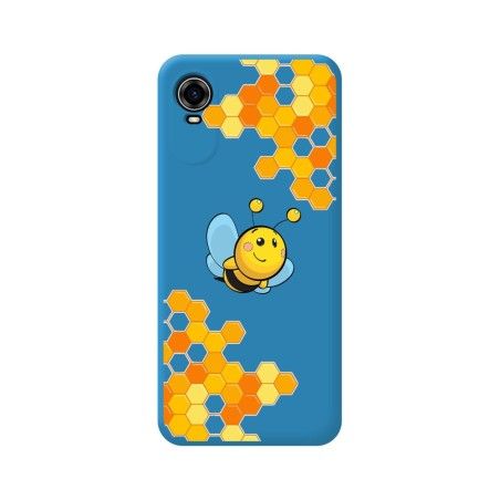 Funda Silicona Líquida Azul para ZTE Blade A31 Plus diseño Abeja Dibujos