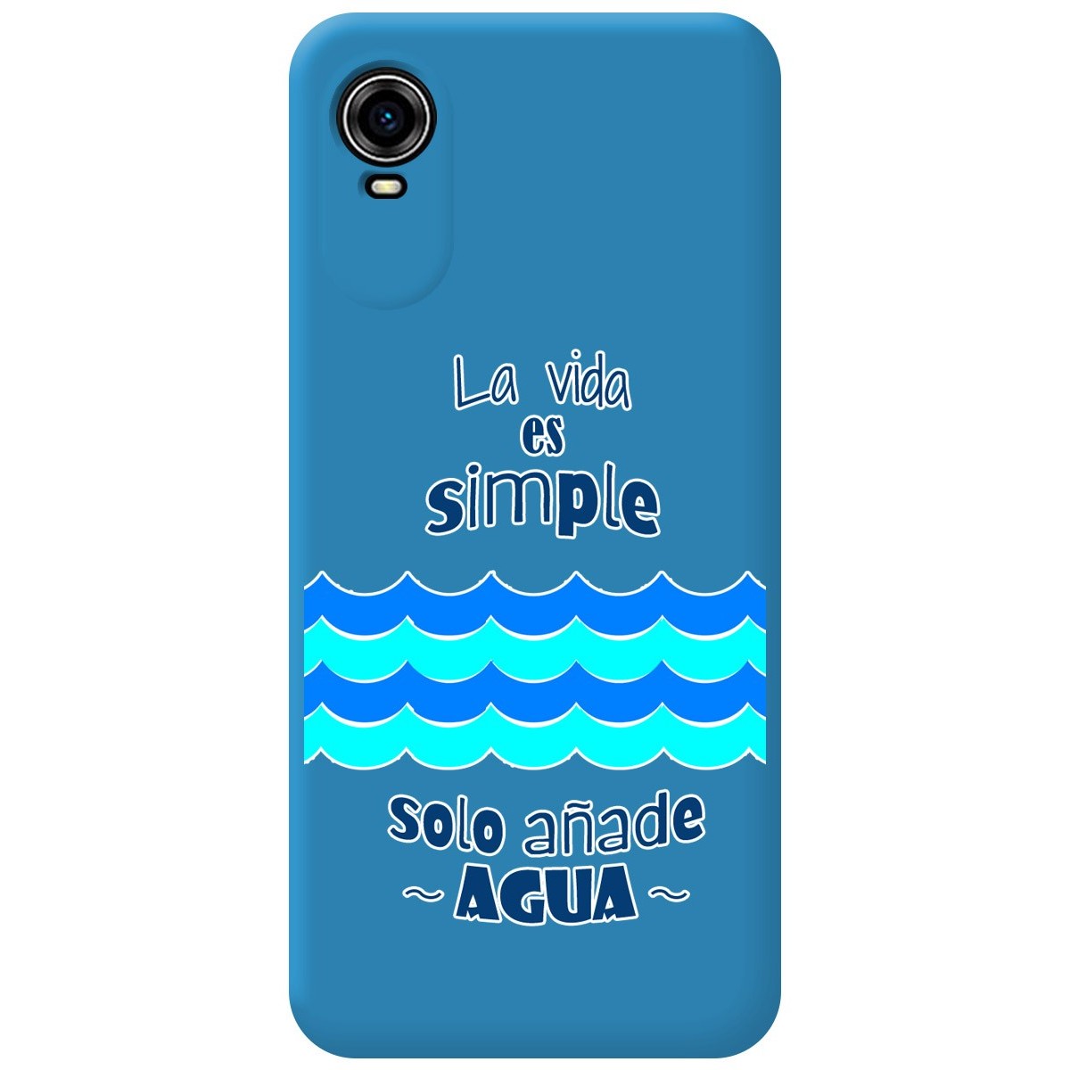 Funda Silicona Líquida Azul para ZTE Blade A31 Plus diseño Agua Dibujos