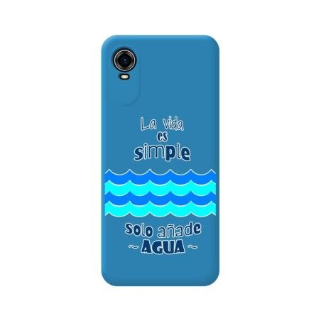 Funda Silicona Líquida Azul para ZTE Blade A31 Plus diseño Agua Dibujos