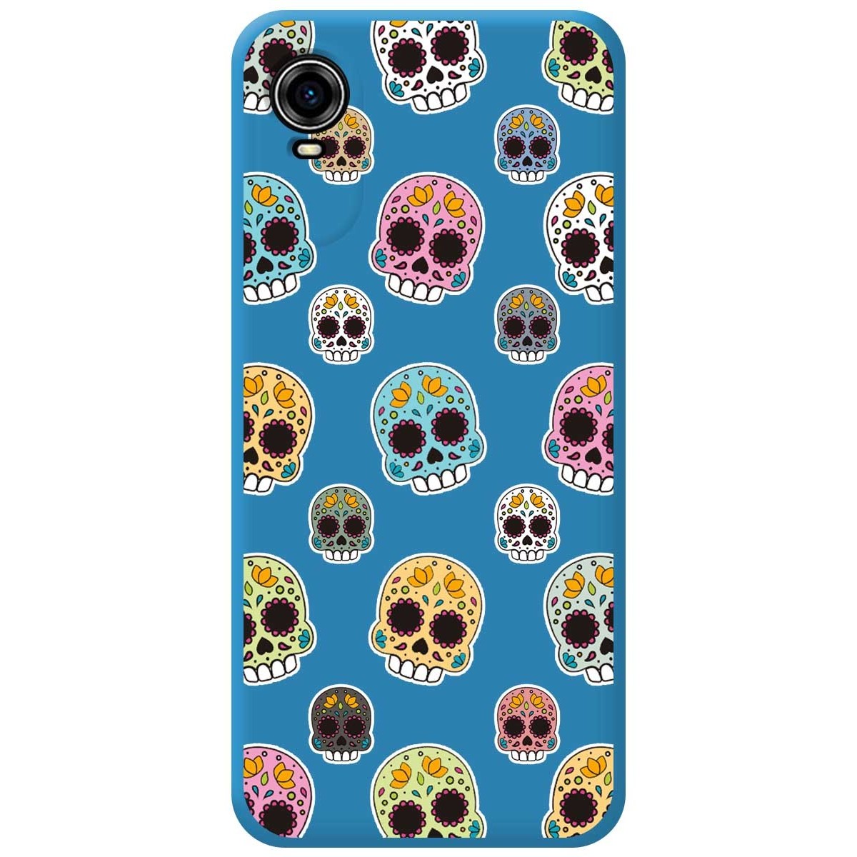 Funda Silicona Líquida Azul para ZTE Blade A31 Plus diseño Catrina Dibujos