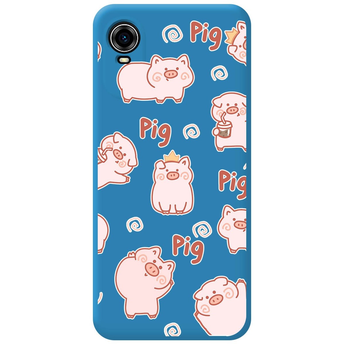 Funda Silicona Líquida Azul para ZTE Blade A31 Plus diseño Cerdos Dibujos