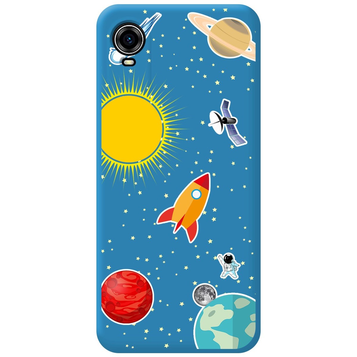 Funda Silicona Líquida Azul para ZTE Blade A31 Plus diseño Espacio Dibujos