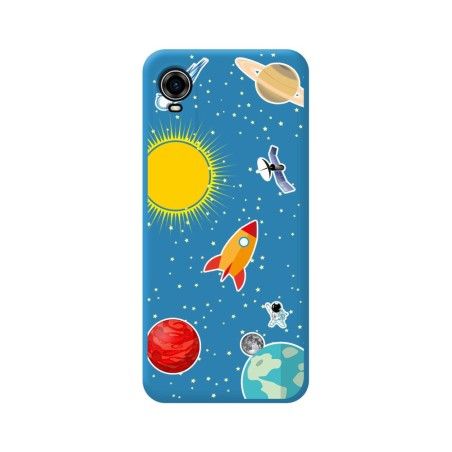 Funda Silicona Líquida Azul para ZTE Blade A31 Plus diseño Espacio Dibujos