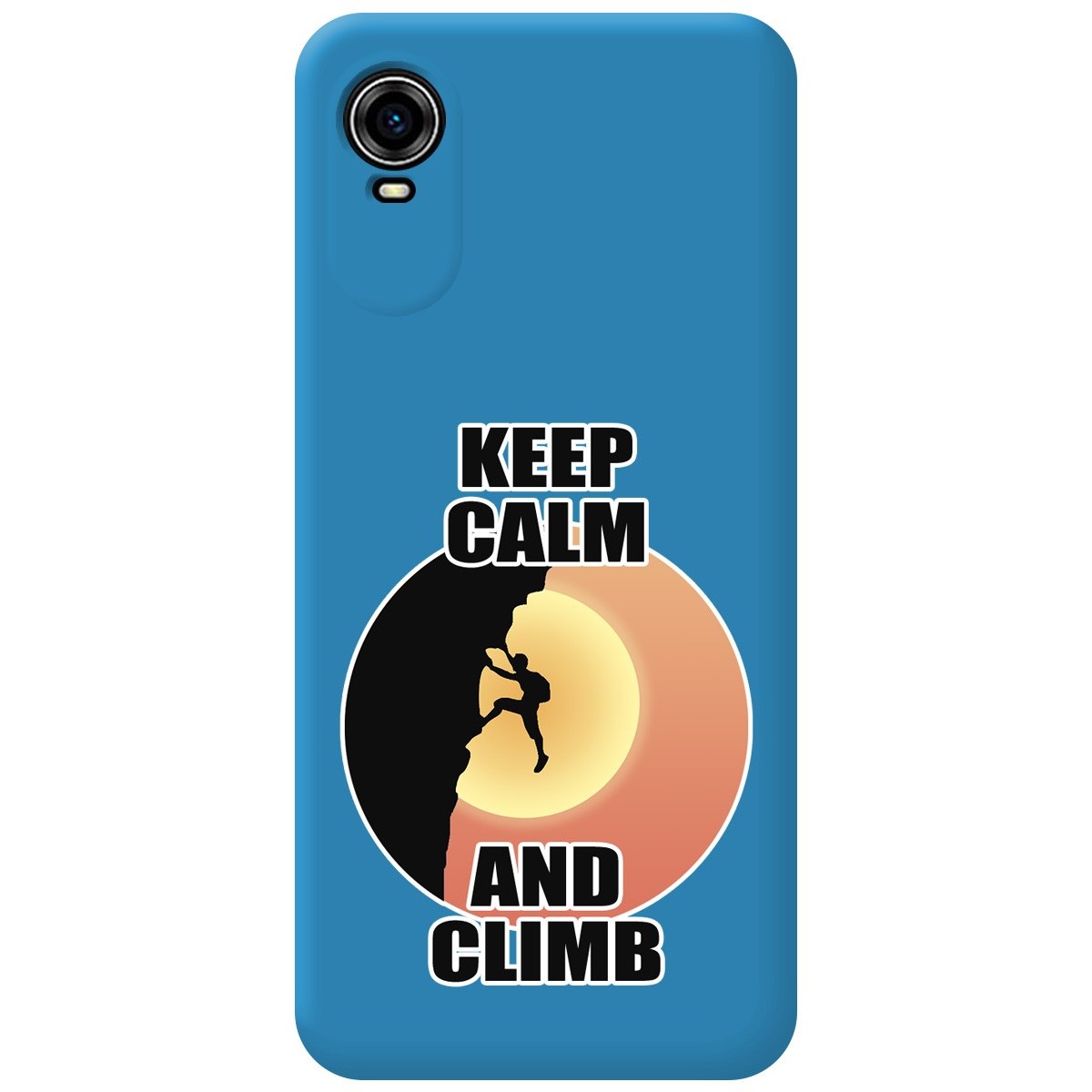 Funda Silicona Líquida Azul para ZTE Blade A31 Plus diseño Hombre Escalada Dibujos