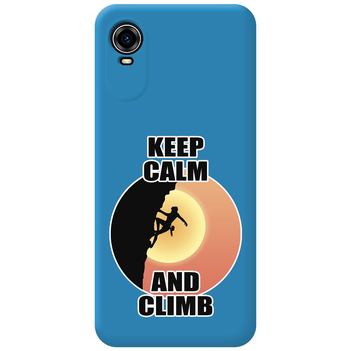 Funda Silicona Líquida Azul para ZTE Blade A31 Plus diseño Mujer Escalada Dibujos