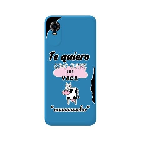 Funda Silicona Líquida Azul para ZTE Blade A31 Plus diseño Vaca Dibujos