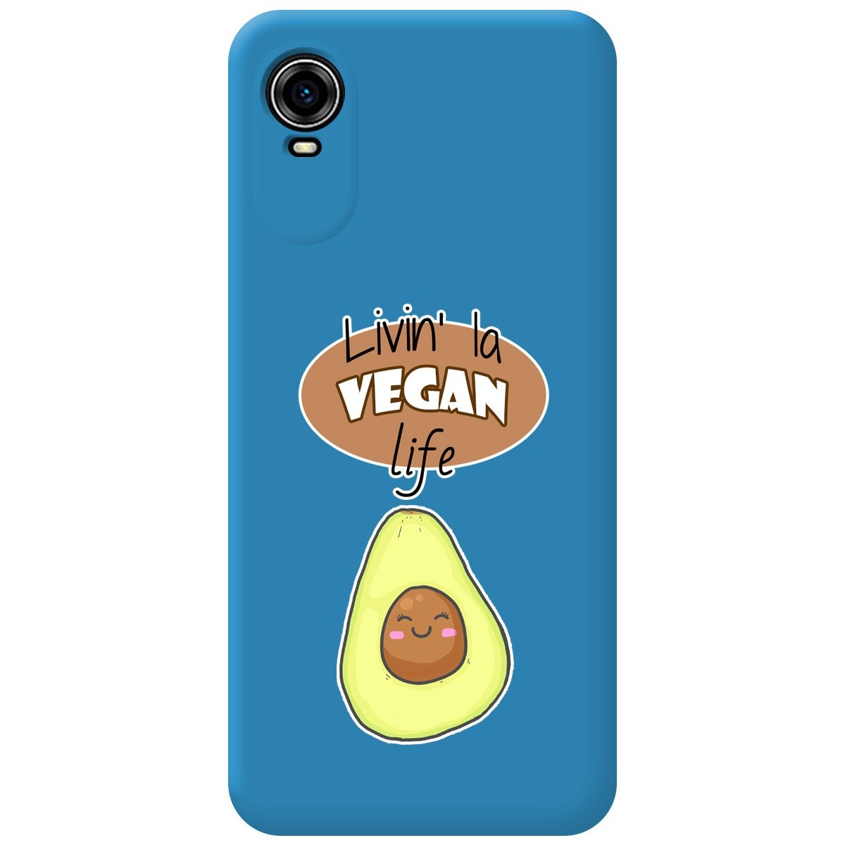 Funda Silicona Líquida Azul para ZTE Blade A31 Plus diseño Vegan Life Dibujos