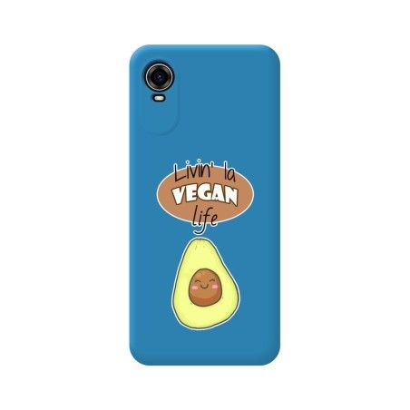 Funda Silicona Líquida Azul para ZTE Blade A31 Plus diseño Vegan Life Dibujos